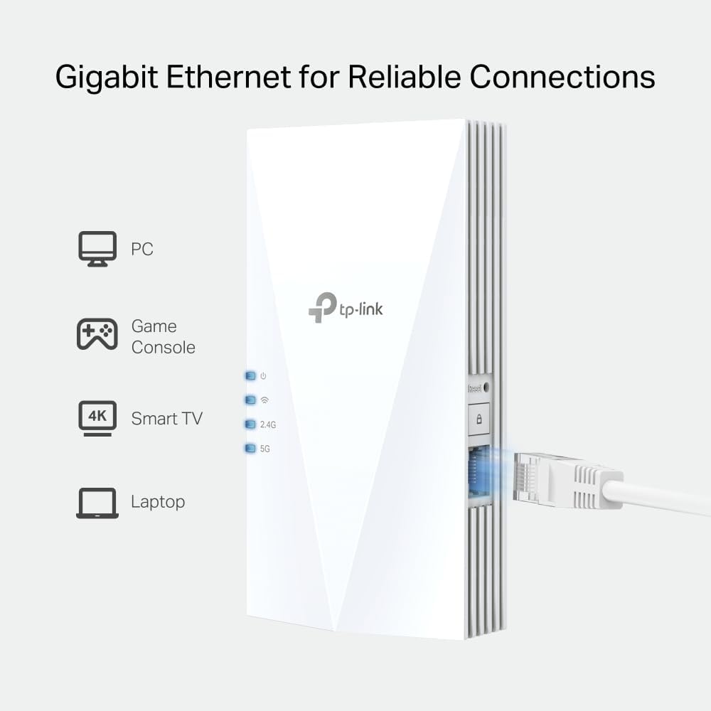 Thumbnail 5 de TP-Link RE500X WiFi 6 AX1500 WiFi Extender (WiFi Booster) with Gigabit Ethernet, EasyMesh & App Control