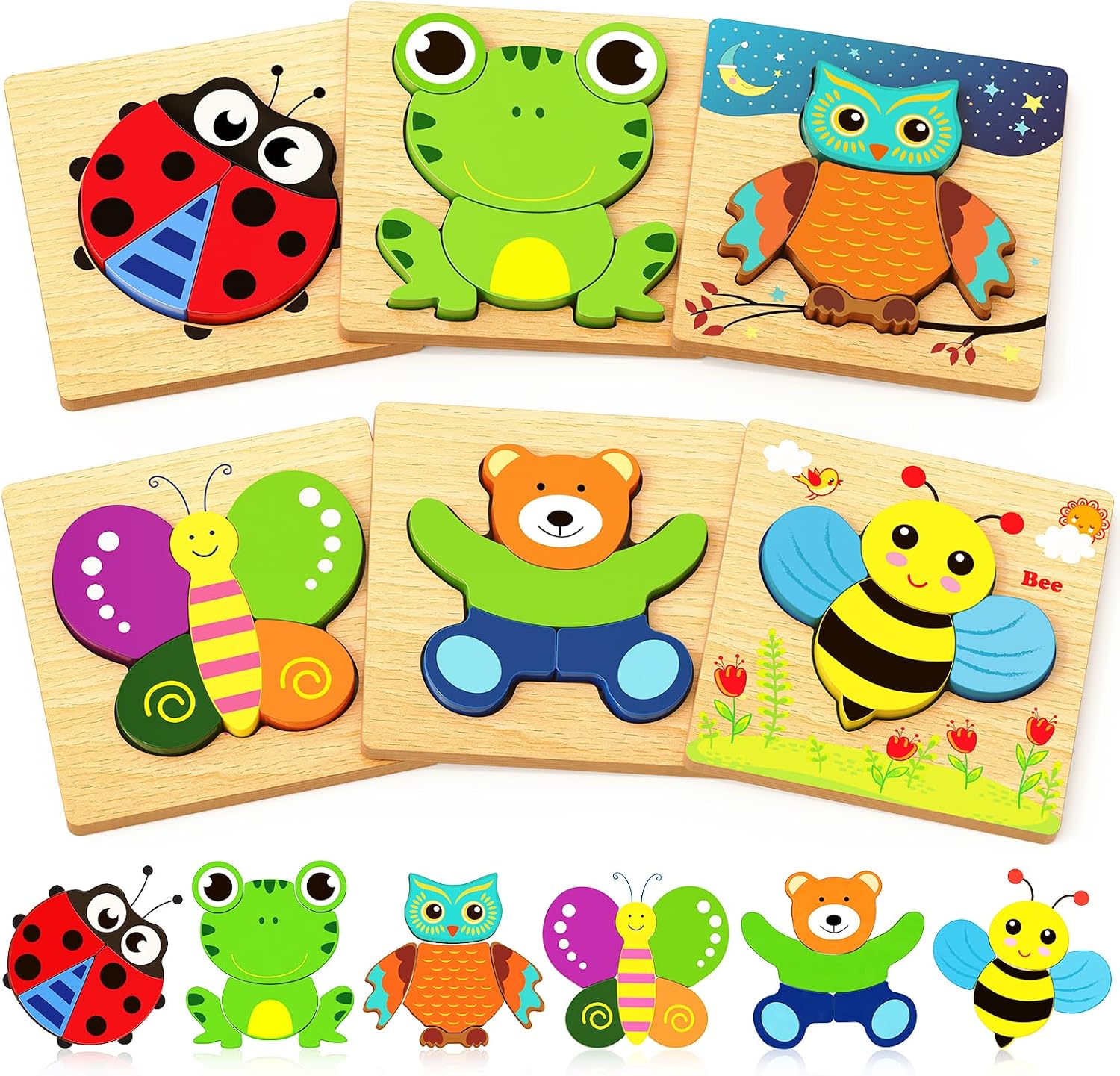 Detalle de Bekayshad Wooden Puzzles 5.8 in 🧩