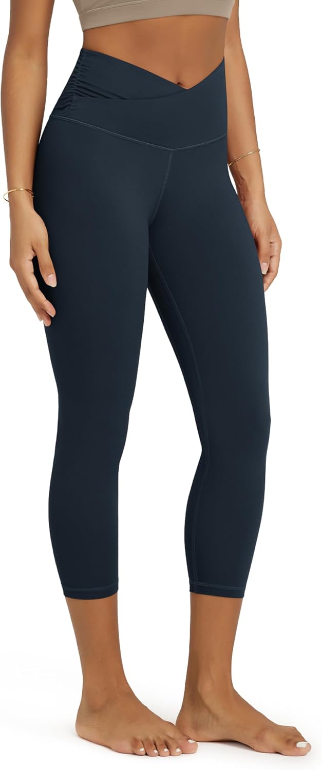 Detalle de ODODOS Cross Waist Yoga Leggings 25" 🧘♀