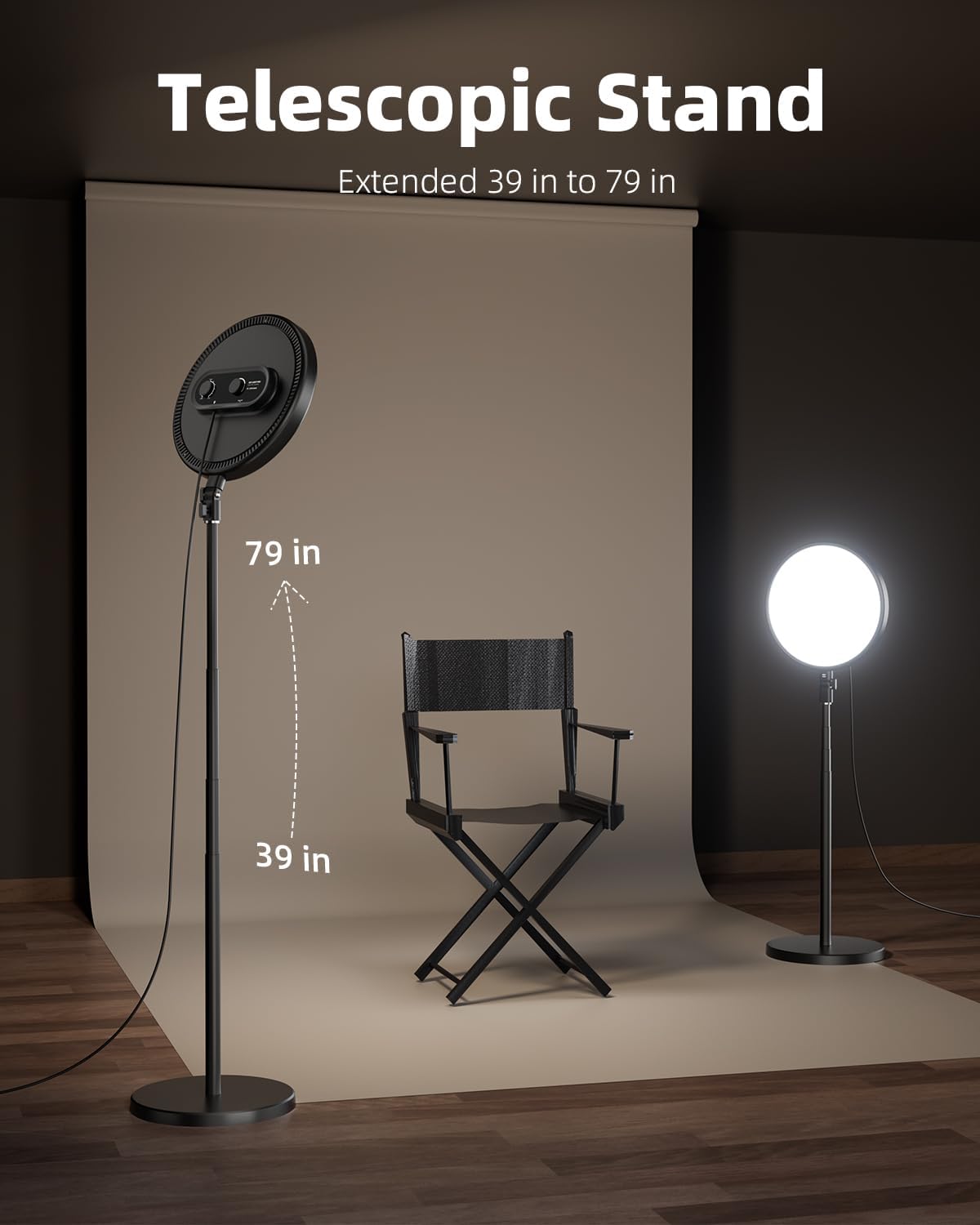 Thumbnail 2 de TODI Large Ring Light with 79" Stand – 6500K Full-Screen LED Ring Light for TikTok, YouTube, Makeup & Photography