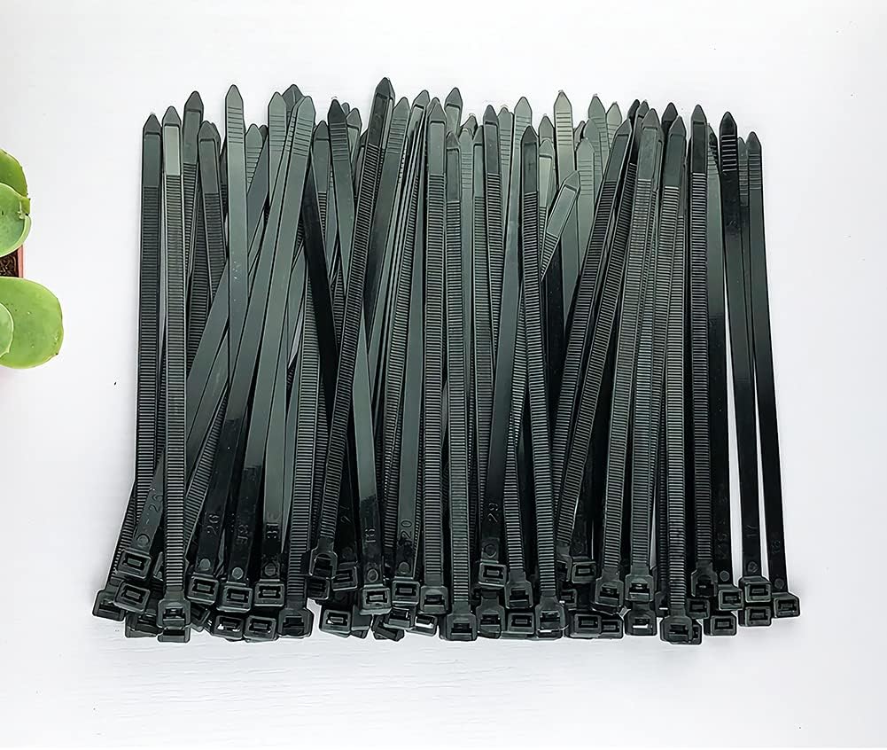 Thumbnail 3 de Oksdown 100 Pack Black Thick Cable Ties – 200mm × 7.6mm, Heavy Duty Nylon Self-Locking (55kg)