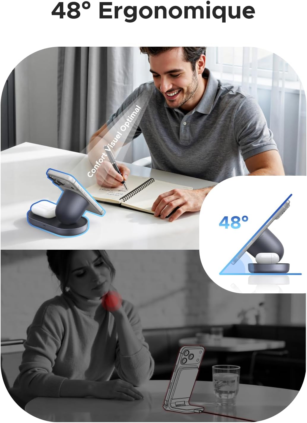 Thumbnail 6 de UGREEN Zapix Chargeur Induction iPhone Qi2 25W (2 en 1) compatible MagSafe
