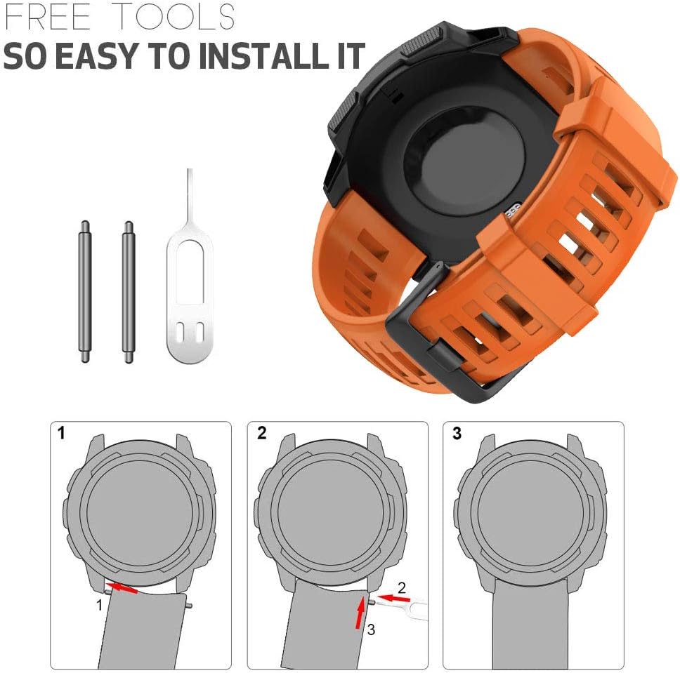 Thumbnail 3 de Cinturino in silicone compatibile con Garmin Instinct (20/22/26 mm) per Instinct E45/E40 e Instinct 3
