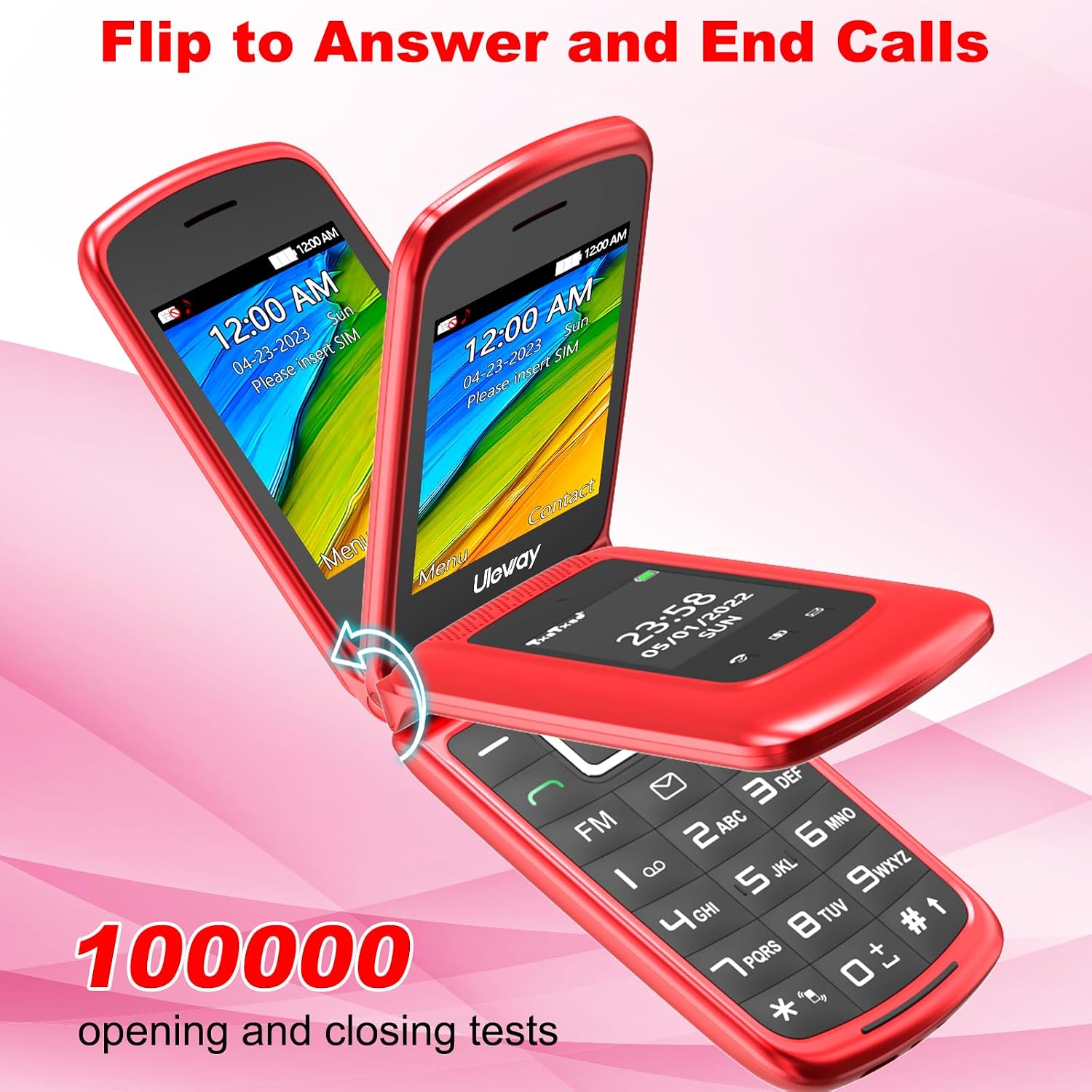 Thumbnail 1 de 4G Senior Flip Mobile Phone (Unlocked) with Large Buttons, SOS and 2.4" Display