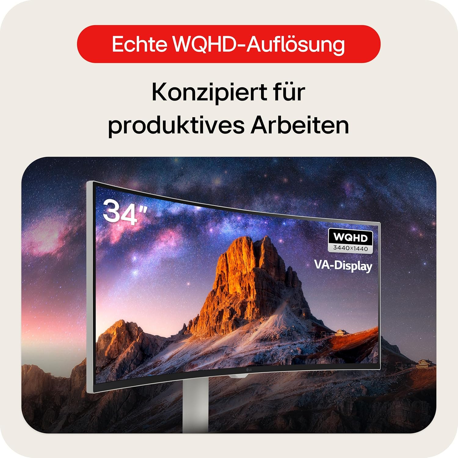 Detalle de LG 34SR65QC-B.AEU – 34 Zoll UlraWide Curved Monitor mit webOS 23