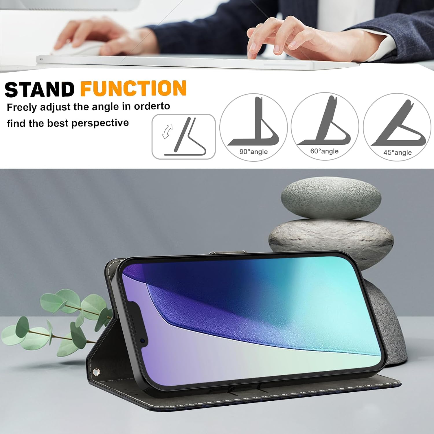 Detalle de BOLELAW Hülle für Xiaomi Redmi Note 10 Pro – Stoßfestes PU Leder Wallet Case mit Magnetverschluss, Standfunktion & Kartenfächern, Husky