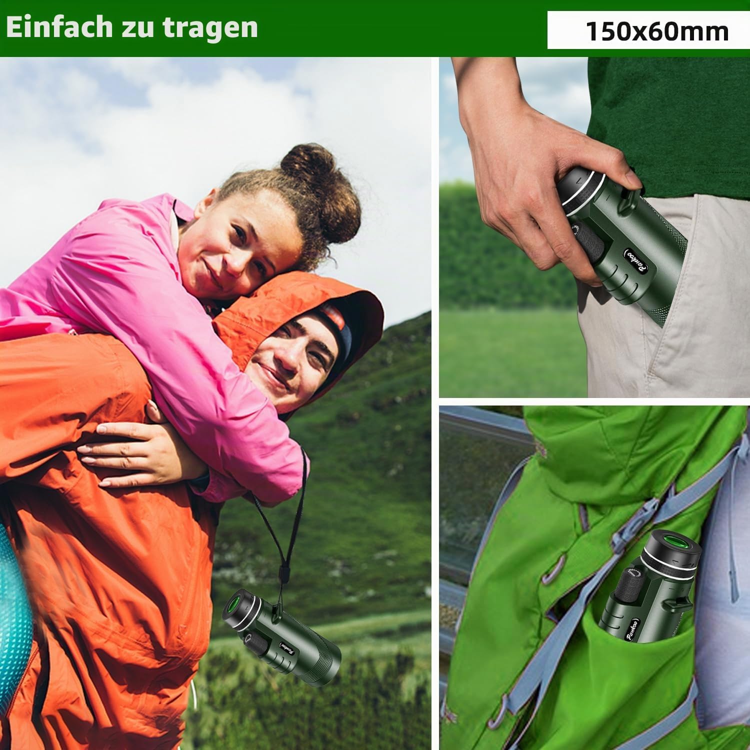 Detalle 2 de Pankoo 40×60 Monokular mit BAK-4 Prisma – kompakt, leicht und leistungsstark für Vogelbeobachtung und Reisen