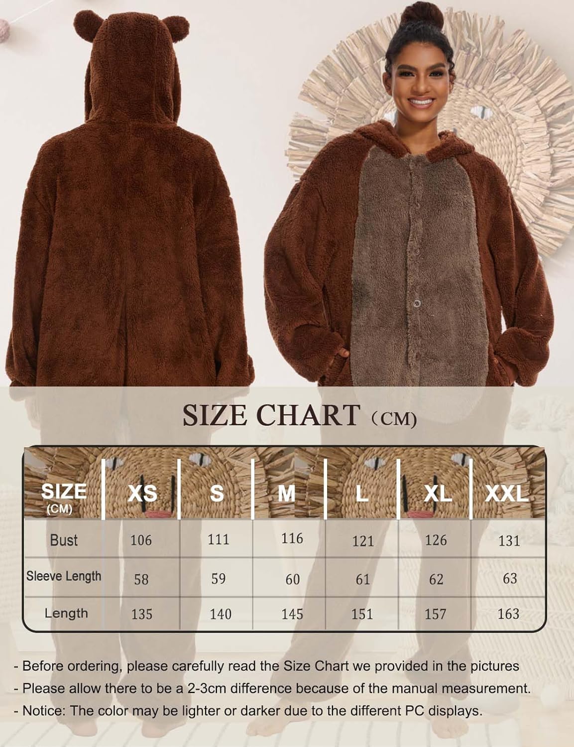 Thumbnail 6 de chuangminghangqi tuta invernale in pile/“peluche” gigante con cappuccio: pigiama unisex animale