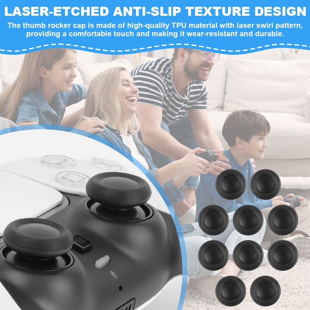 Thumbnail 3 de AYESY Thumb Grip Joystick Caps for PS5/PS4 Controller – 10-Pack Wear-Resistant, Non-Slip TPU Caps