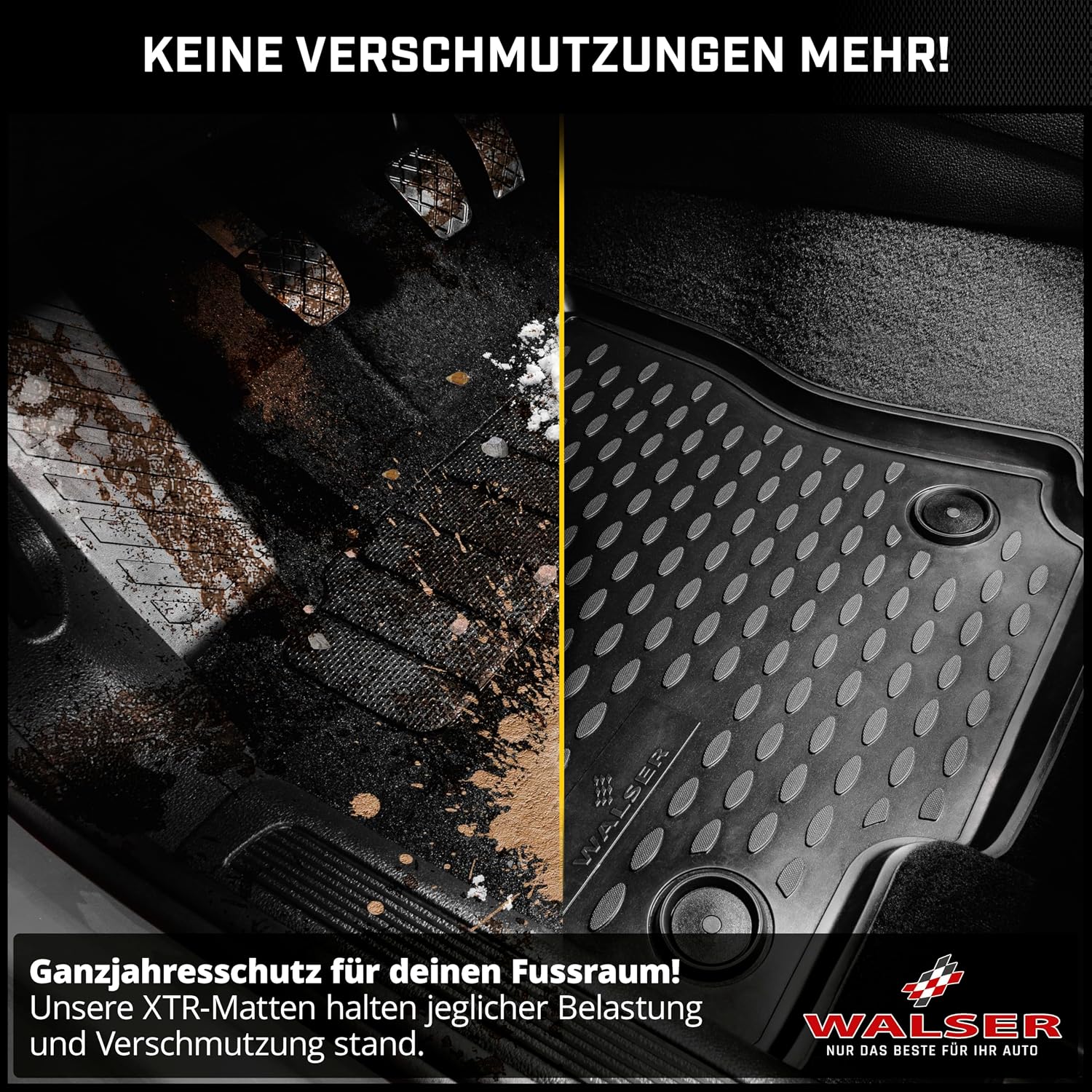 Detalle de WALSER Tapis de Sol sur Mesure XTR en Caoutchouc pour VW eGolf 2014-2021