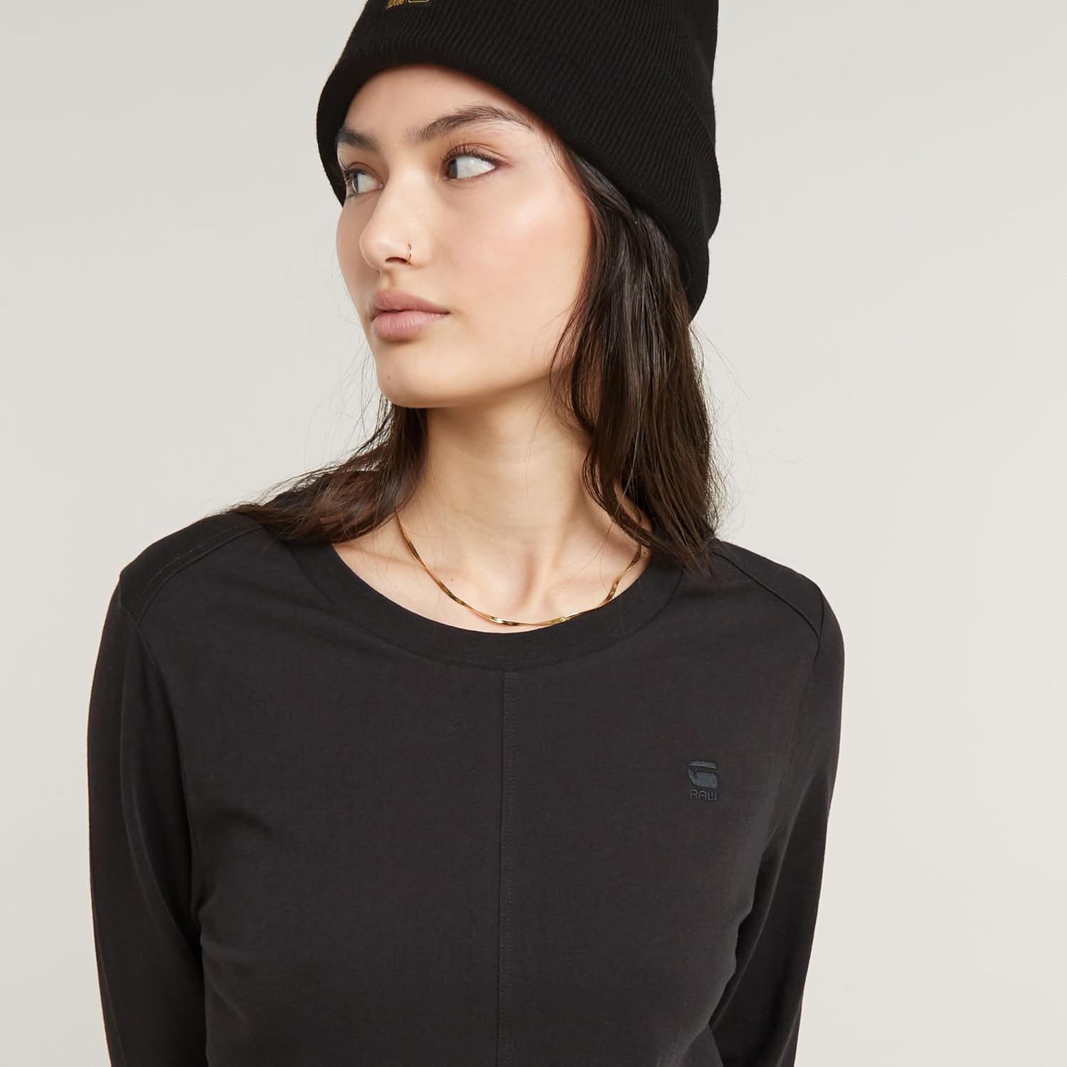 Detalle de G-Star RAW Haut Front Seam pour Femme – Élégance sobre et confort au quotidien
