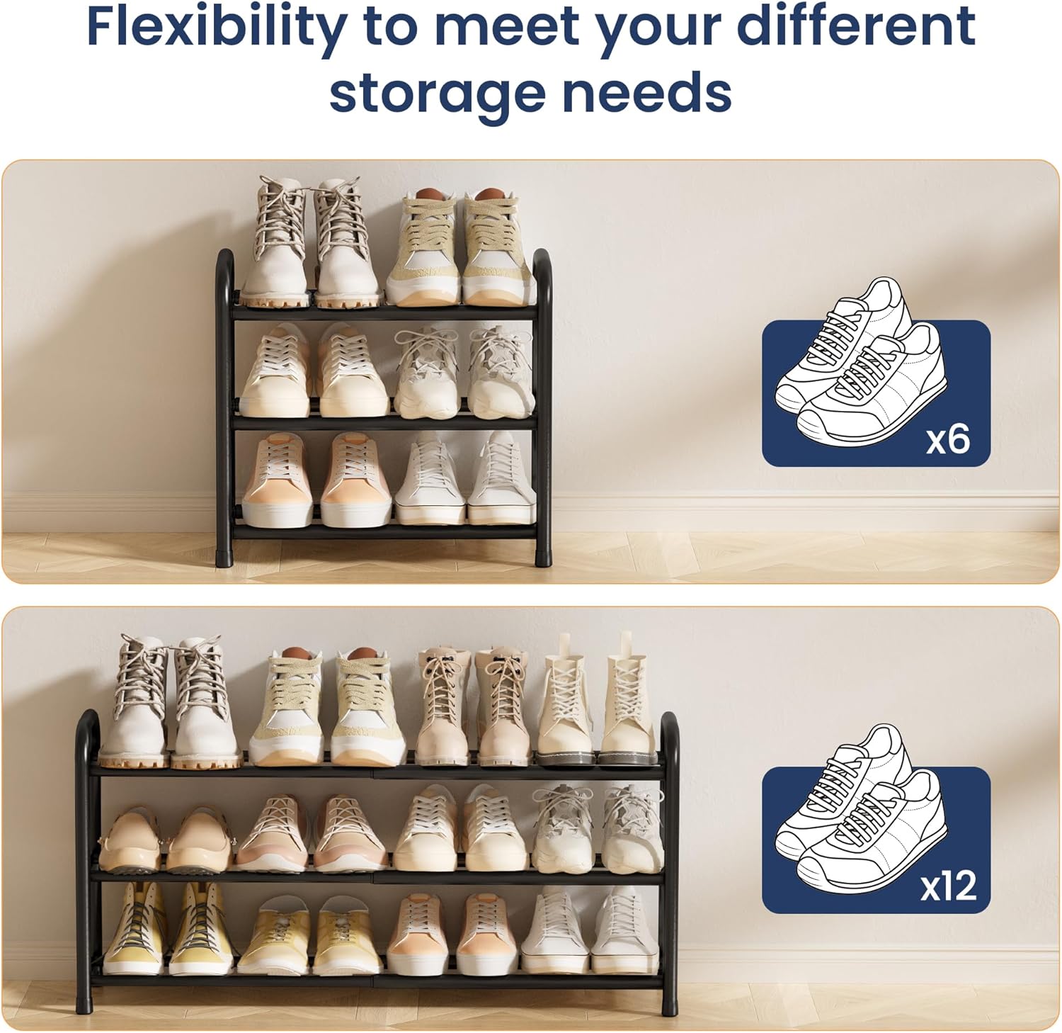 Thumbnail 5 de ENJOYBASICS Expandable Shoe Rack 3-Tier