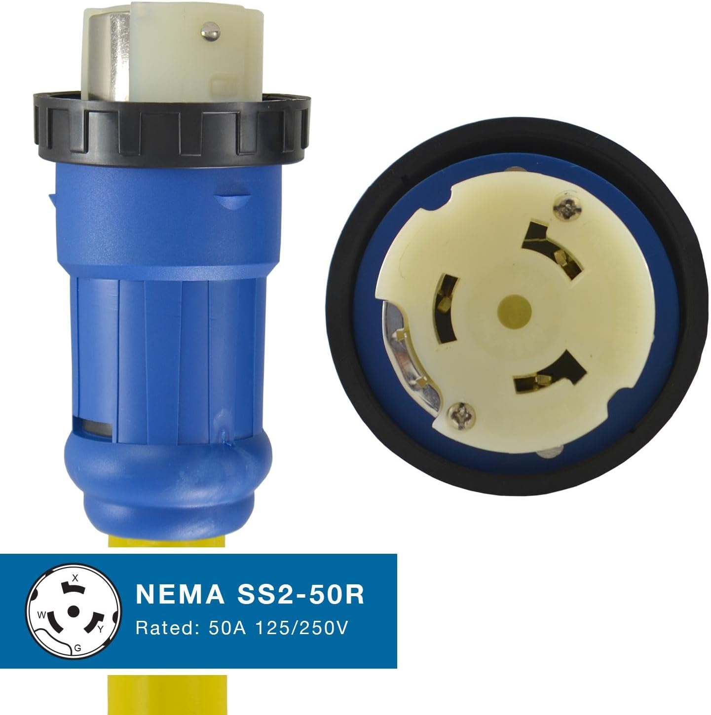 Detalle de Conntek 50-Amp RV Pigtail Adapter ⚡