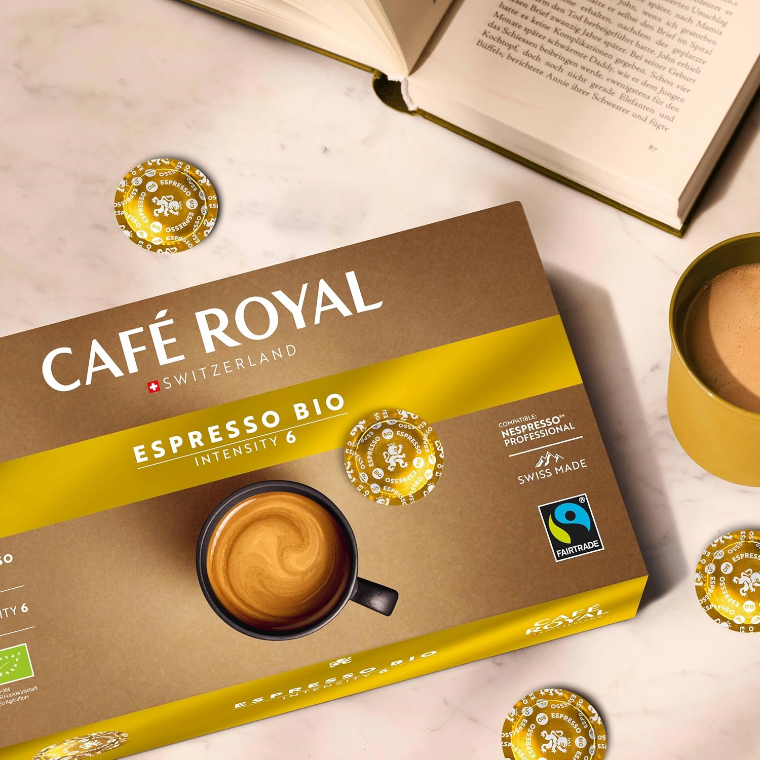 Detalle 2 de Café Royal Professional Pads Bio Espresso – 50 kompatible Pads für Nespresso® Professional, Bio & Fairtrade