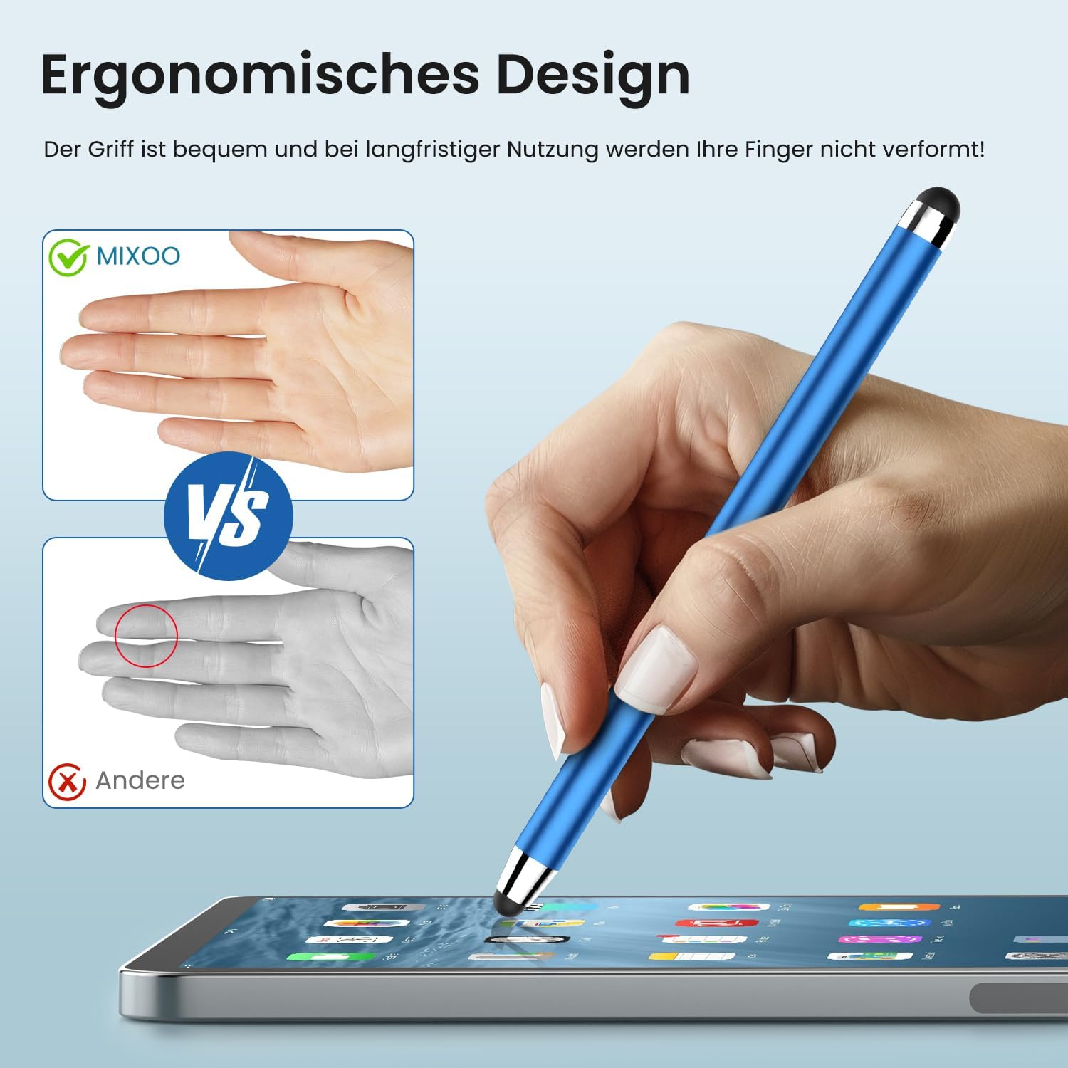 Detalle de Touchscreen Switch Stift – 10er-Pack 2-in-1 Stylus mit 20 Ersatzspitzen, kompatibel mit Switch, Android, iOS, Microsoft, Samsung und iPad