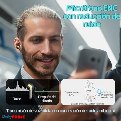 Thumbnail 4 de OnlyPRIME Auriculares Inalámbricos Bluetooth 5.3 con ANC ENC y 40 h de autonomía