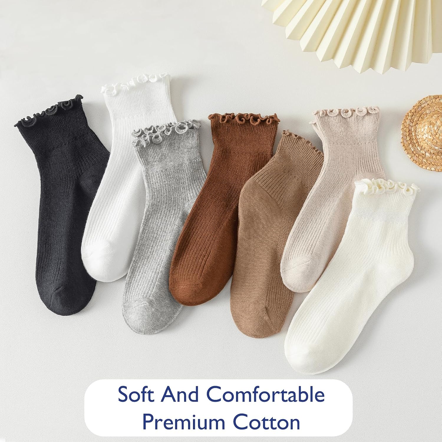 Thumbnail 4 de Hstyle 6 Pairs Ruffle Socks 5-9