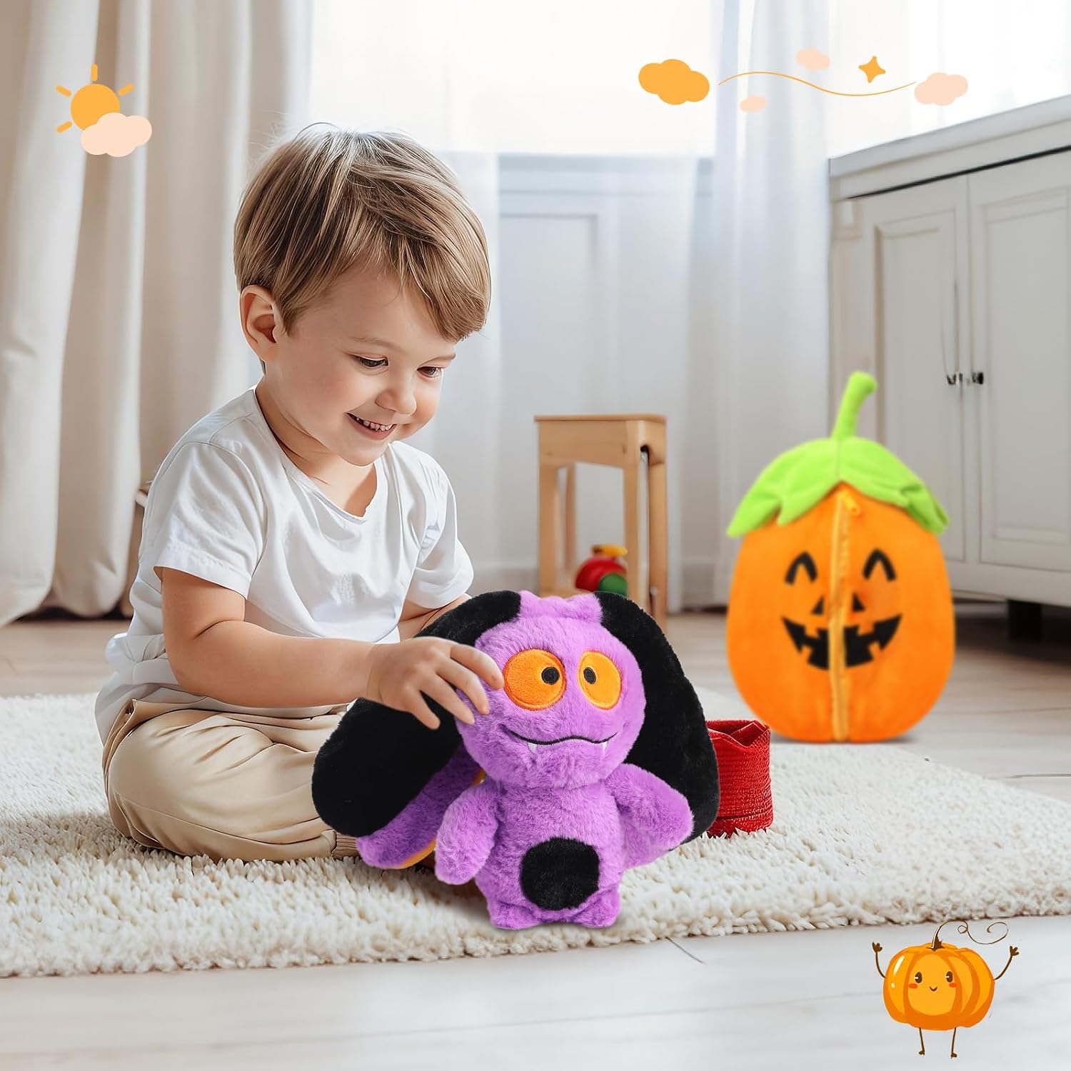 Thumbnail 4 de MIAODAM Bat Stuffed Animal 11" Reversible Plush 🎃 (bat plush)