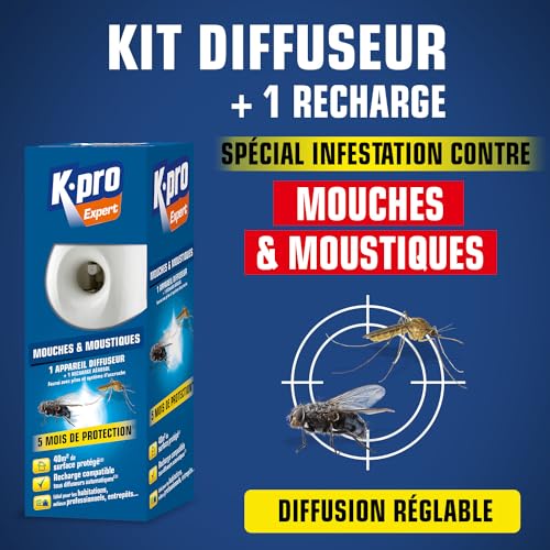 Thumbnail 1 de K.PRO Diffuseur automatique mouches et moustiques 250 ml – protection jusqu’à 40 m²