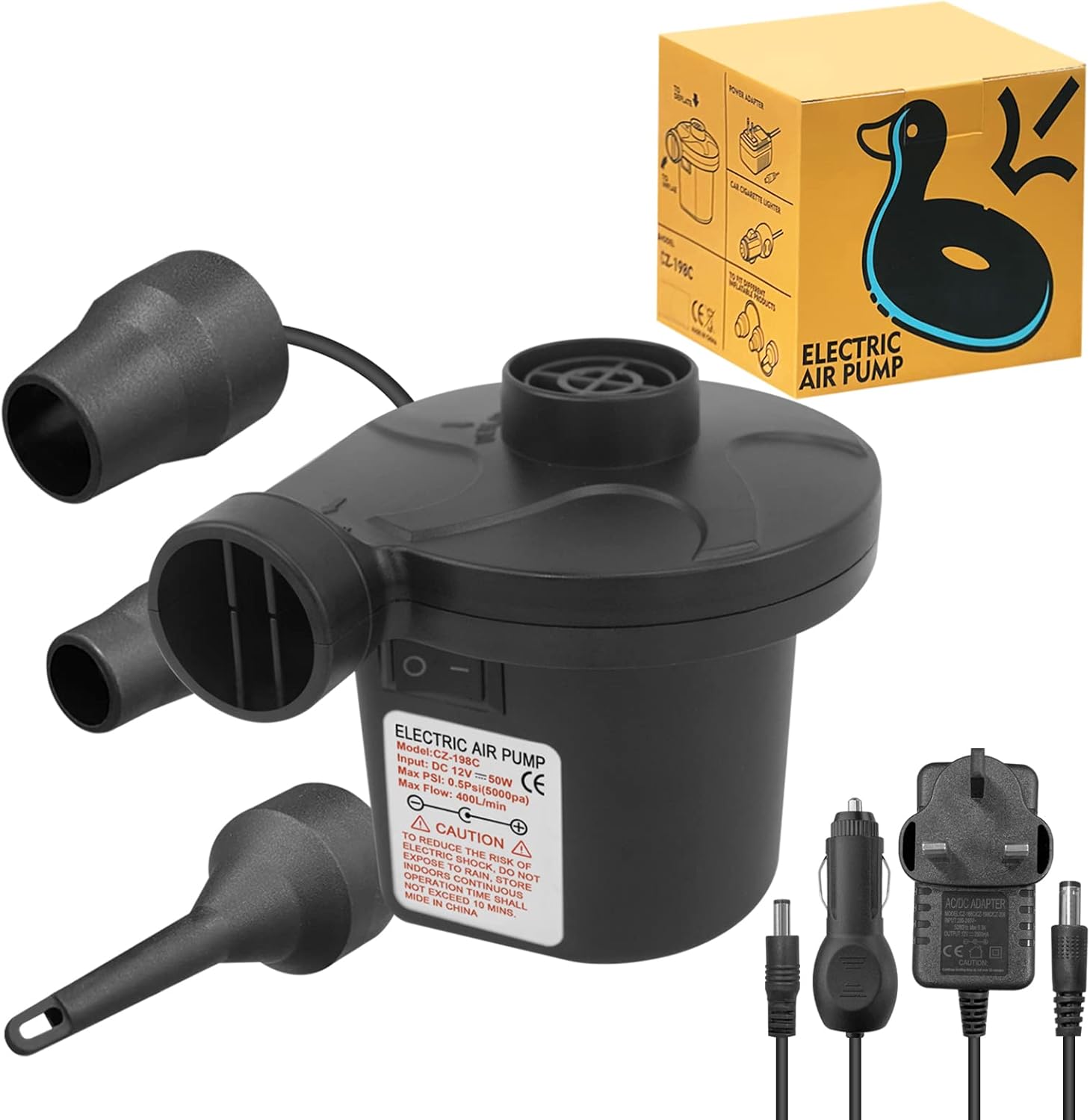 Detalle de Jsdoin Electric Pump 50W for Inflatables 🏖