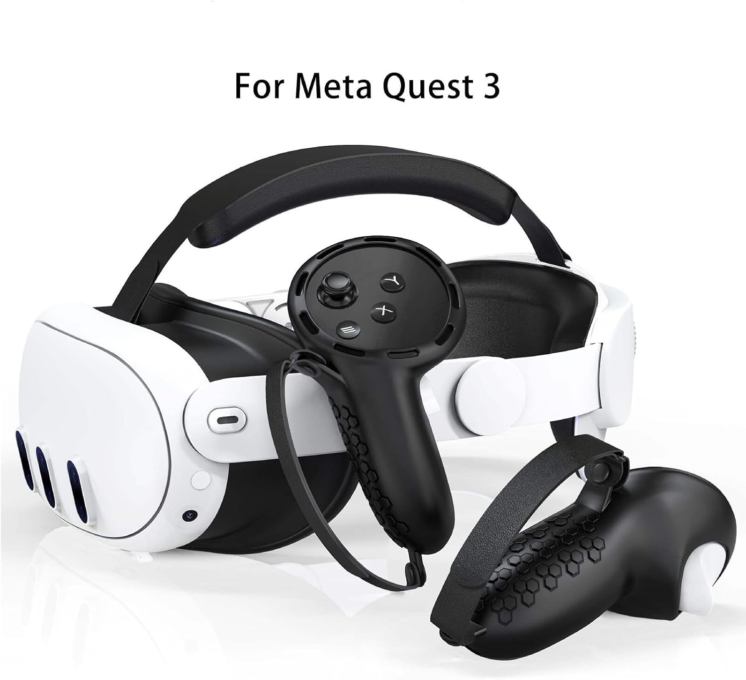 Detalle de 7-teiliges Meta Quest 3 Zubehör-Set: Anti-Scratch VR Shell, Gesichtsabdeckung, Objektivschutz & mehr