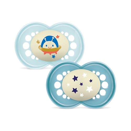 MAM Original Night Succhietto 16+ mesi – Set da 2, azzurro/blu
