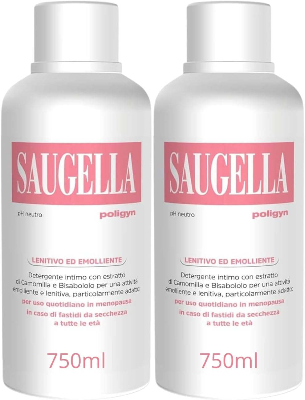 Detalle de Saugella Poligyn Detergente intimo emolliente 2×750 ml