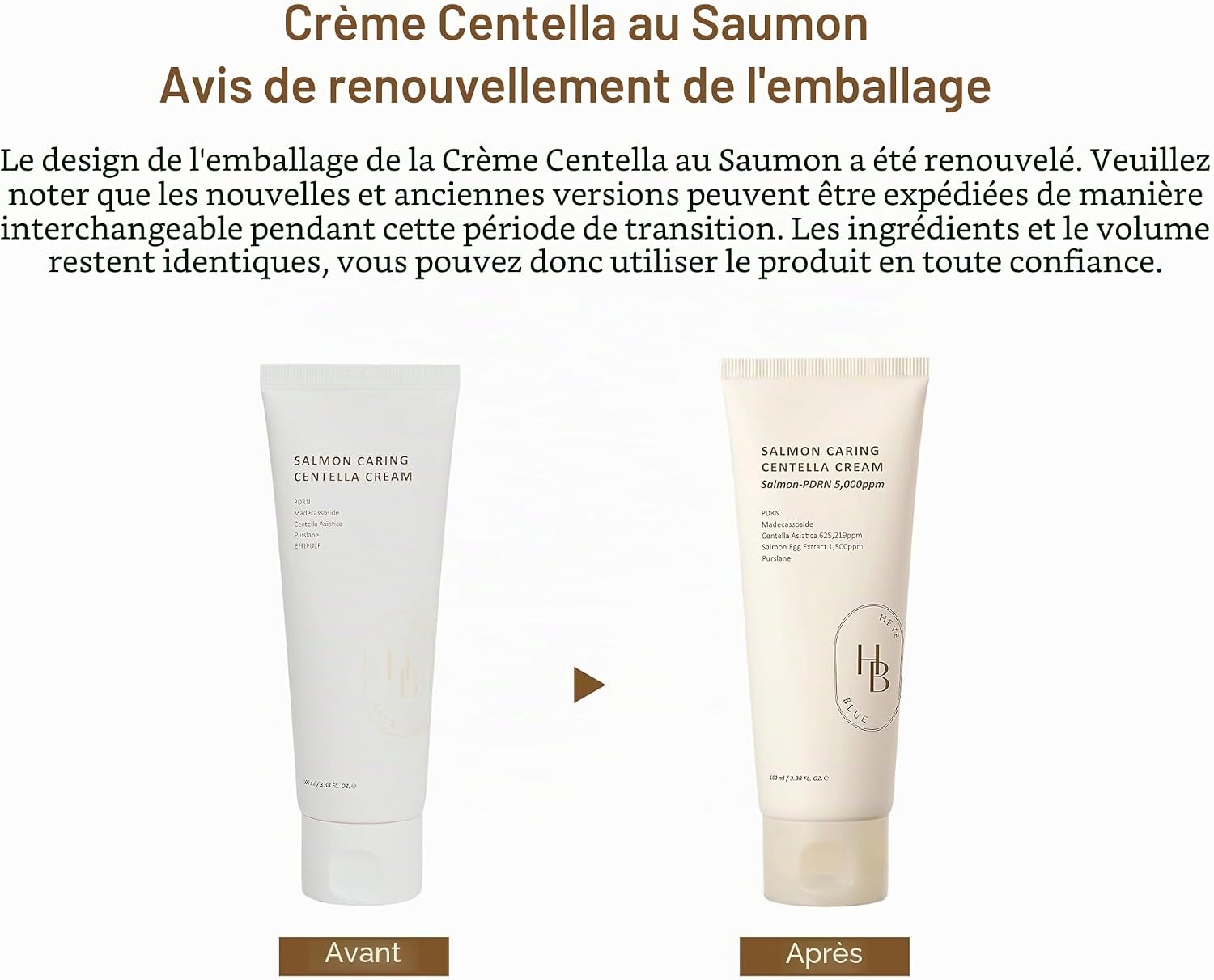 Thumbnail 1 de HEVEBLUE Salmon Caring Centella Cream 100 ml – Crème réparatrice visage à base de Centella et d’extrait d’œuf de saumon