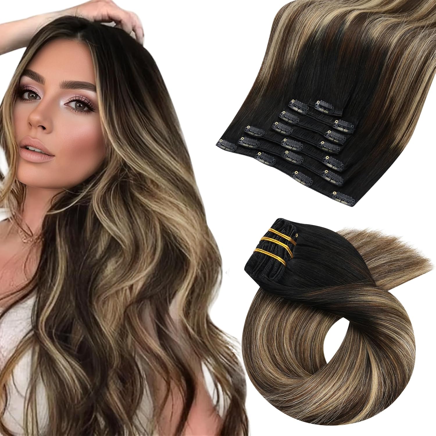Detalle de Moresoo 18in 120g Clip‑In Hair Extensions