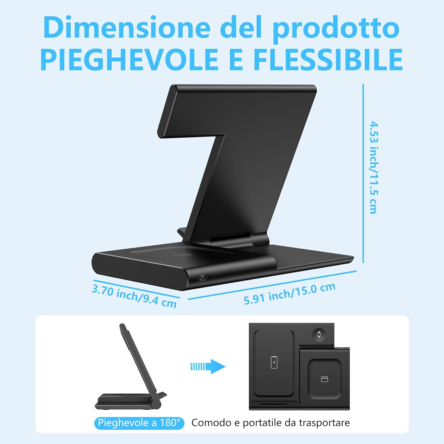 Thumbnail 5 de Caricatore Wireless Apple 3 in 1: Stazione di Ricarica Rapida per iPhone, Apple Watch e AirPods