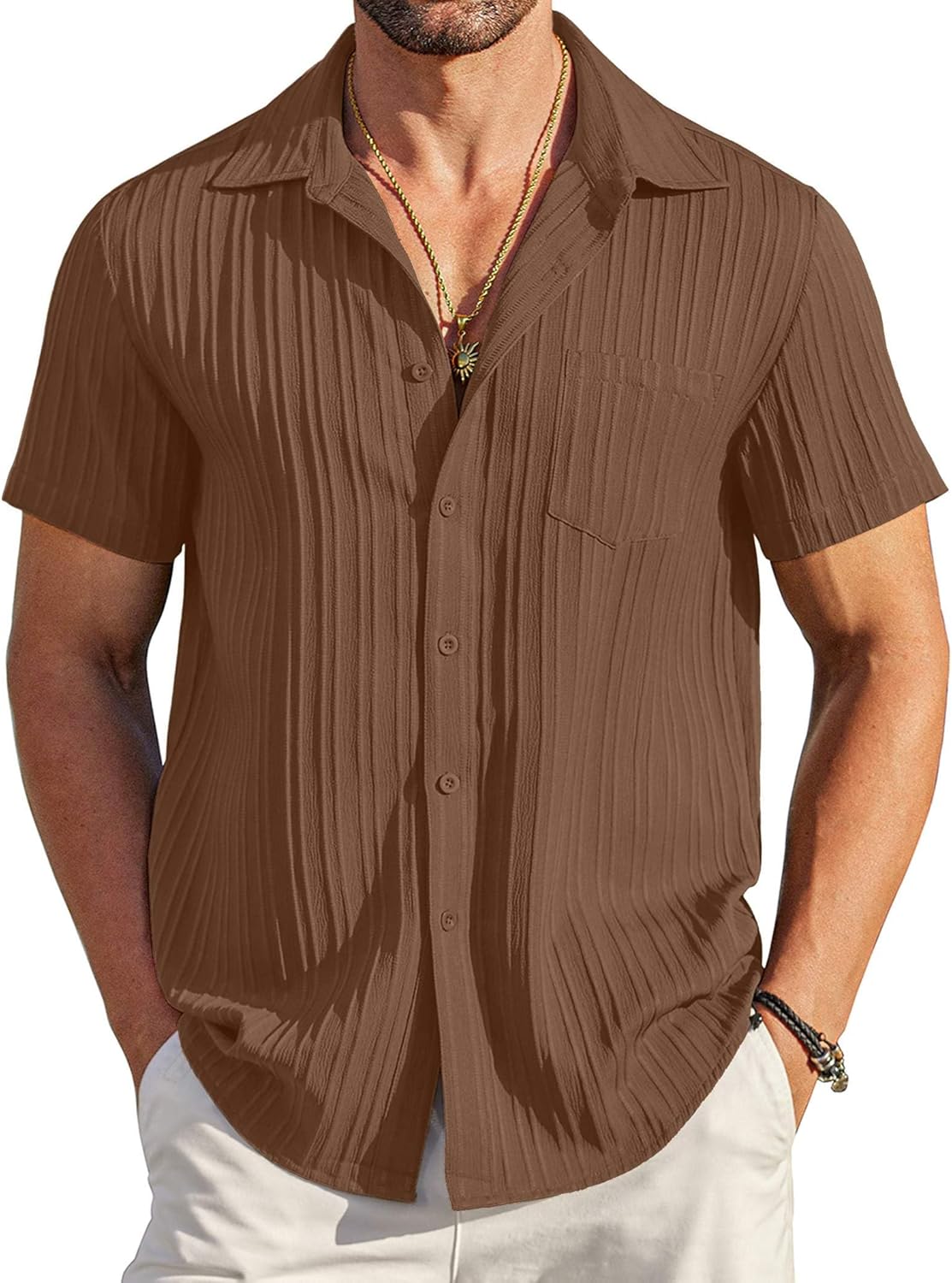 Thumbnail 6 de COOFANDY Casual Short Sleeve Beach Shirt 🌴