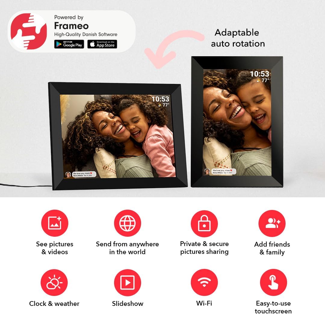 Thumbnail 6 de Frameo 10.1-Inch WiFi Digital Picture Frame (32GB Storage) with 1280×800 IPS Touchscreen