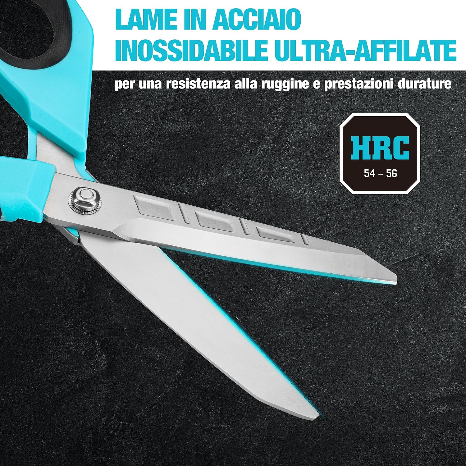 Detalle de DURATECH Forbici Multiuso Pesanti da 25,4 cm: robustezza in acciaio inox e impugnatura ergonomica