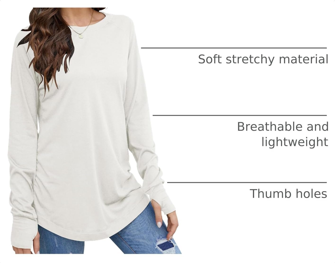 Detalle 2 de Fisoew Women's Casual Long Sleeve Top 60% Polyester