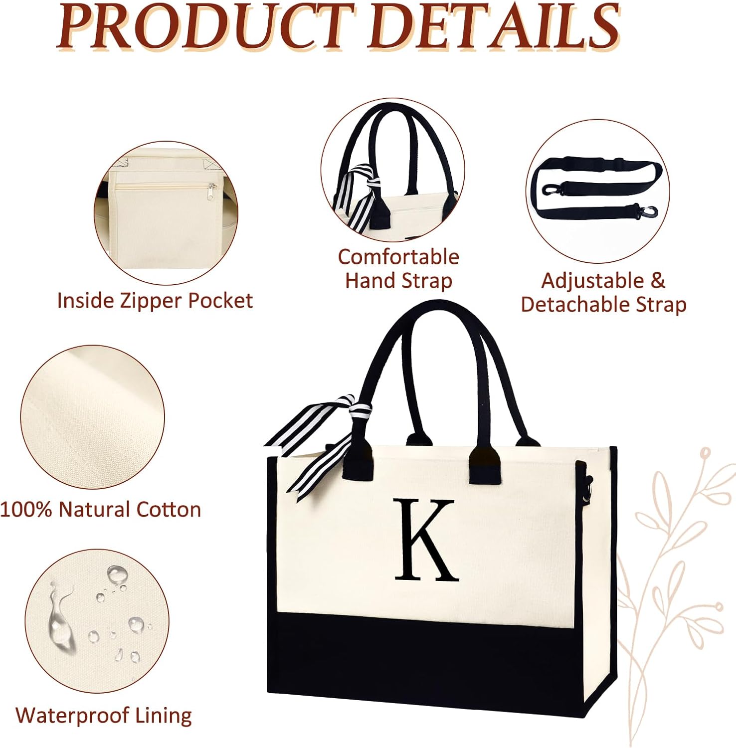 Detalle 1 de Fmeida Initial Personalised Tote Bag 40 cm