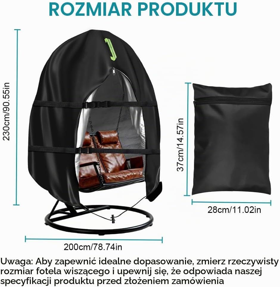 Detalle 2 de ANOMM Pokrowiec na krzesło jajko 230 x 200 cm