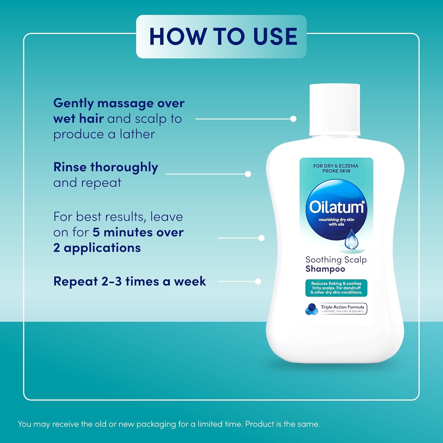 Detalle 2 de Oilatum Soothing Scalp Shampoo for Itchy, Flaky Scalp (Dandruff) – 100ml