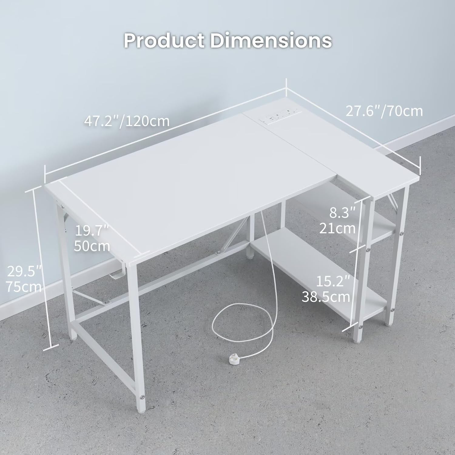 Thumbnail 2 de DOMSHOCT Small L Shaped Gaming Desk 100x70cm
