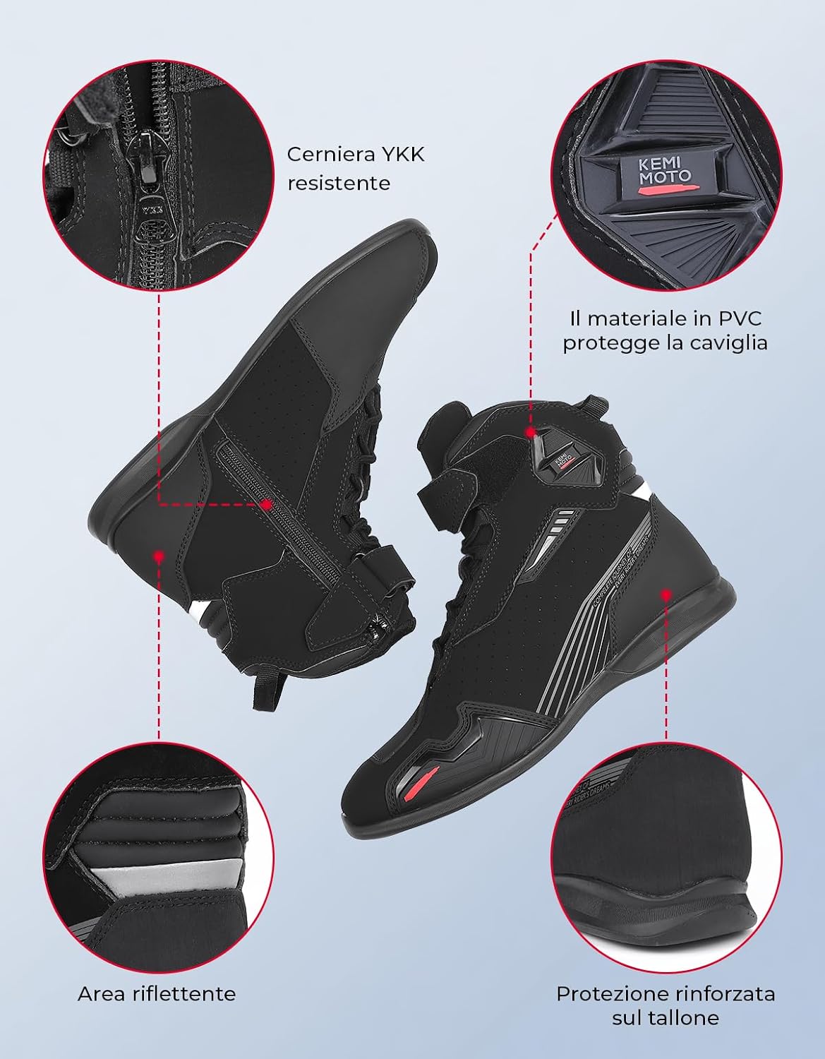 Thumbnail 5 de KEMIMOTO Scarpe Moto Uomo CE traspiranti con rinforzo per il cambio e supporto alla caviglia