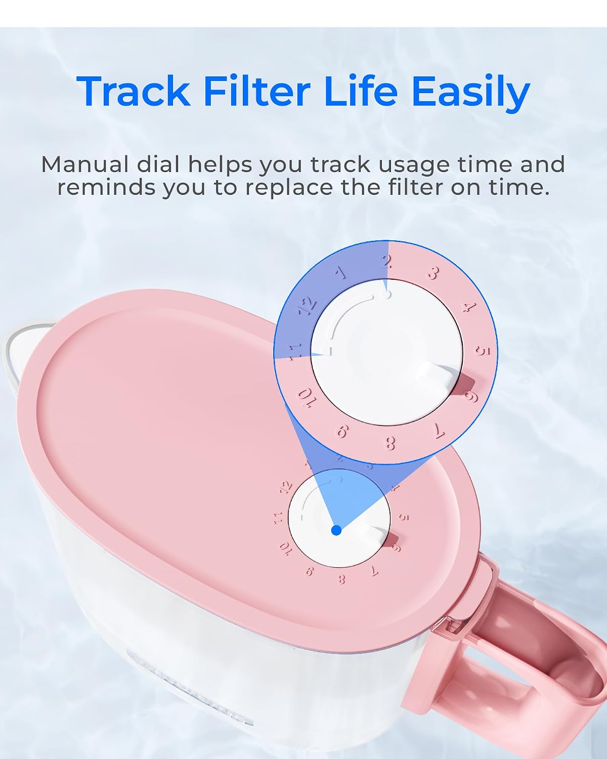 Thumbnail 6 de Waterdrop PT-12P 6-Cup Water Filter Pitcher, Pink, NSF-Certified Filter