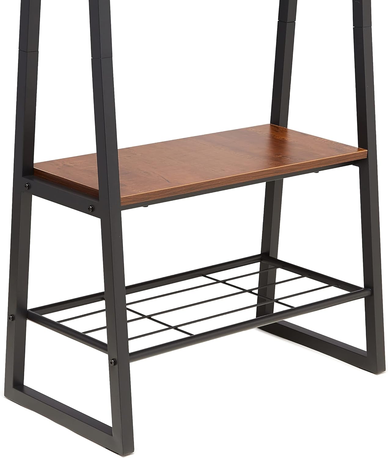 Detalle de Amazon Basics Appendiabiti a 9 ganci con scarpiera e 2 ripiani, Nero, 65 x 33 x 170.1 cm