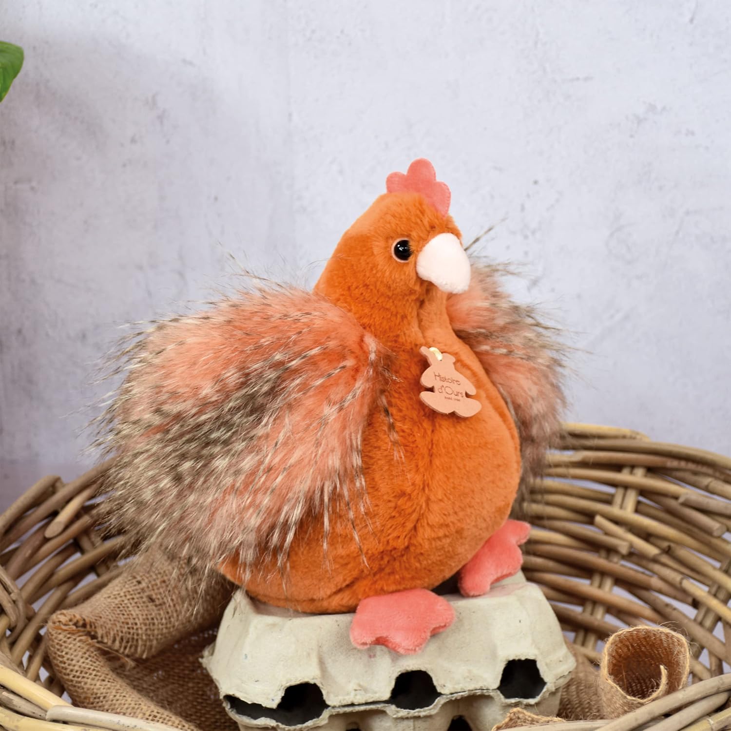 Detalle de Histoire d'Ours - Peluche Poule 20 cm (HO3161) — doudou doux pour bébé et idée cadeau