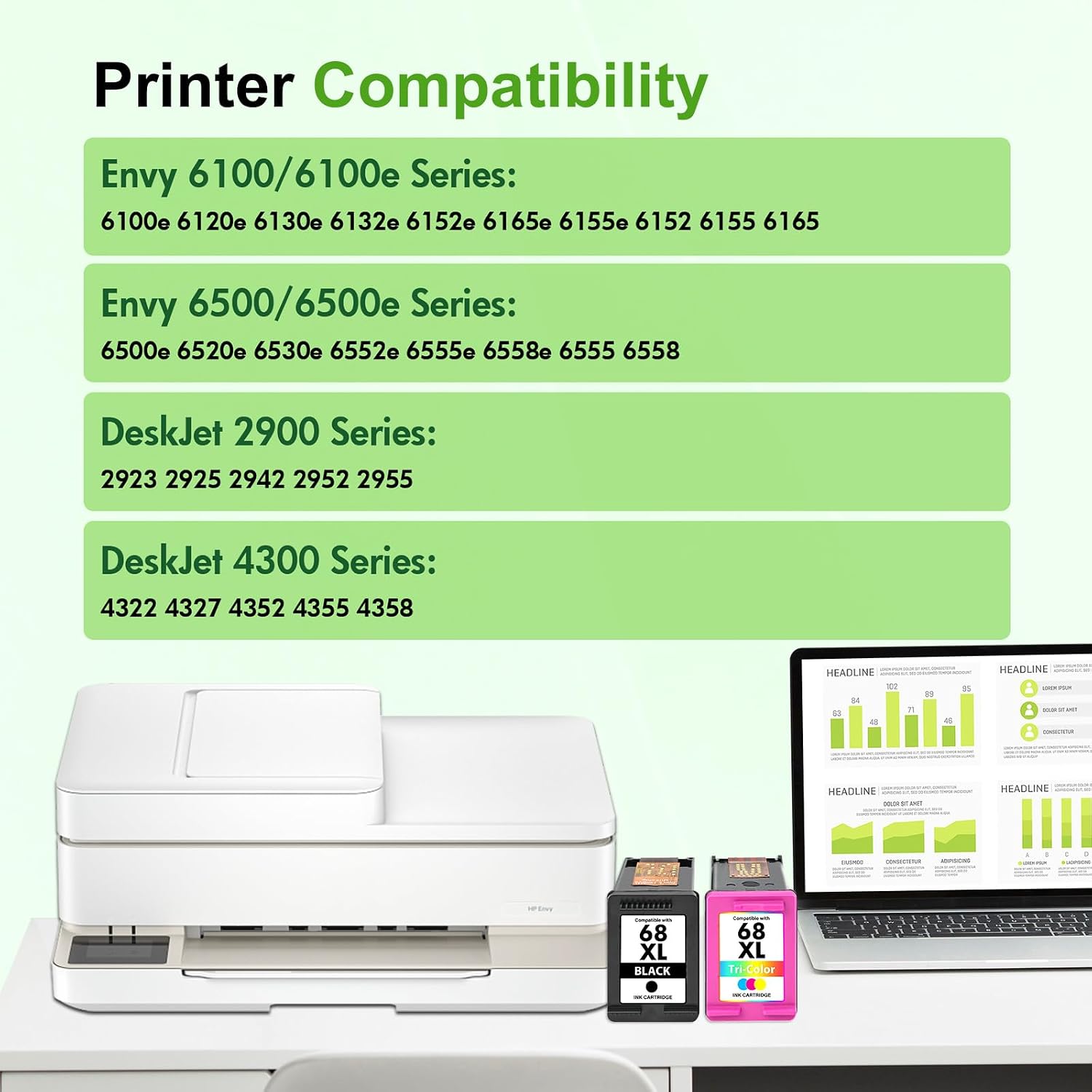 Detalle 2 de HP-compatible ink cartridges, 68XL