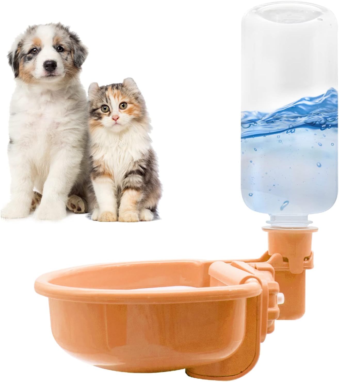 Detalle de VANNON Gravity Pet Water Bowl, 16 oz Anti-Splash Crate Dispenser