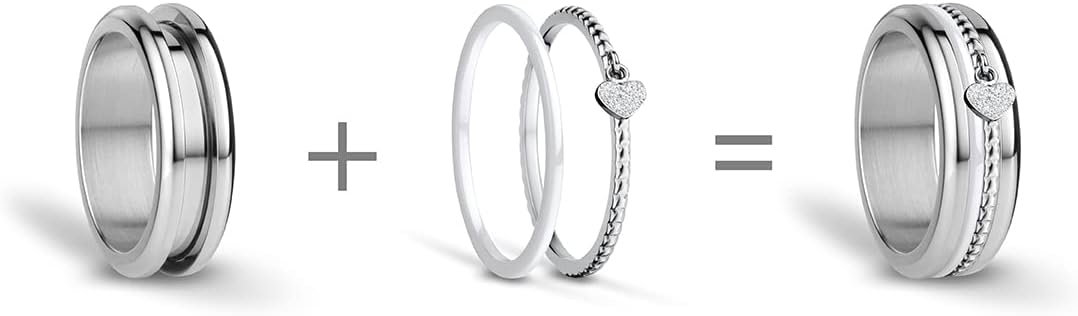 Thumbnail 1 de BERING Damen Ring Arctic Symphony Loire en acier inoxydable 316L – argenté brillant