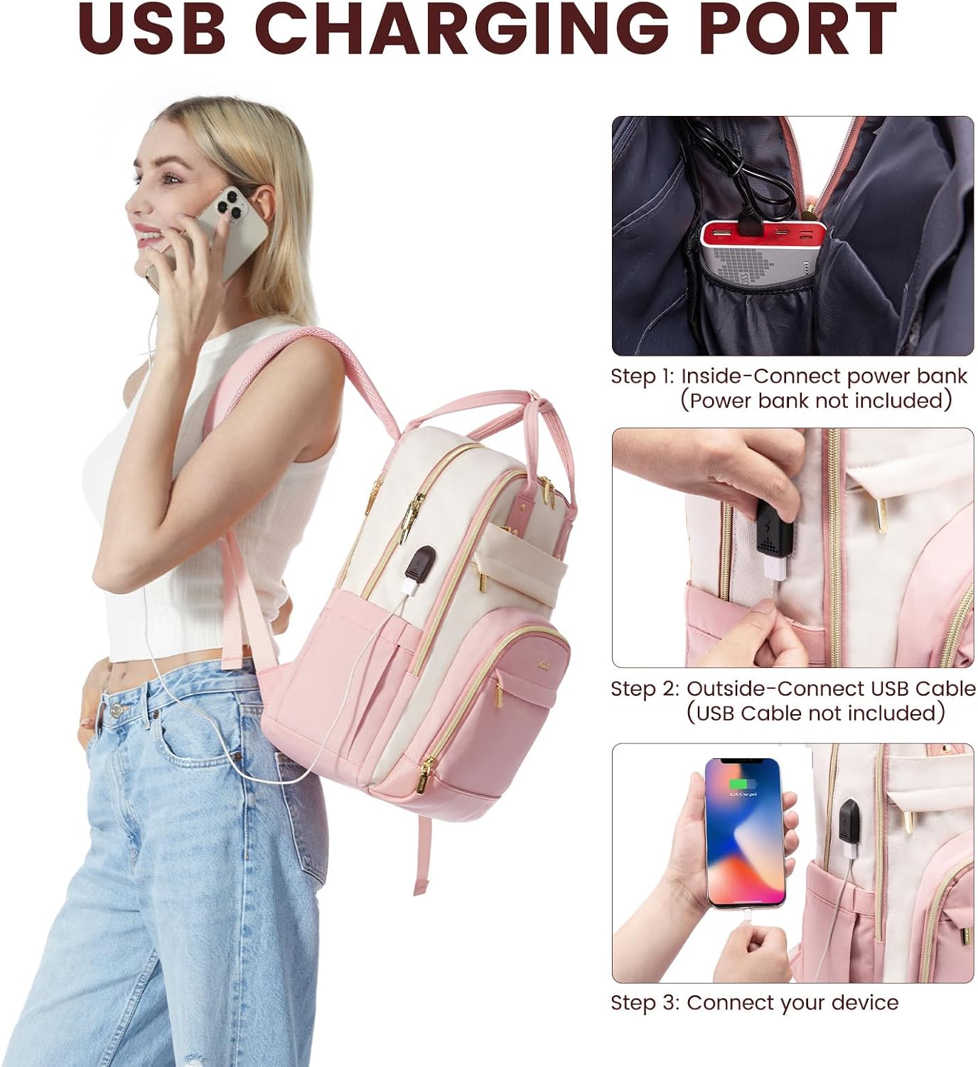 Detalle 2 de LOVEVOOK Laptop Backpack 15.6 inch