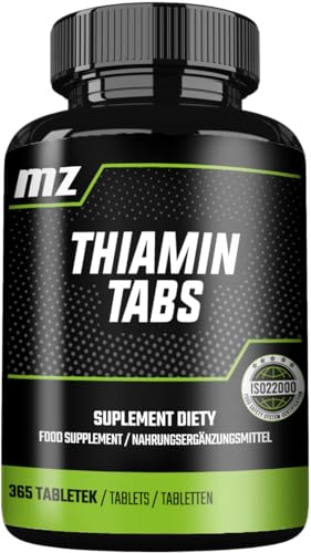 Detalle de Tiamina (vitamina B1) 100 mg – Compresse di HCl, 365 capsule per anno di supporto metabolico e nervoso – MZ Meet the zone