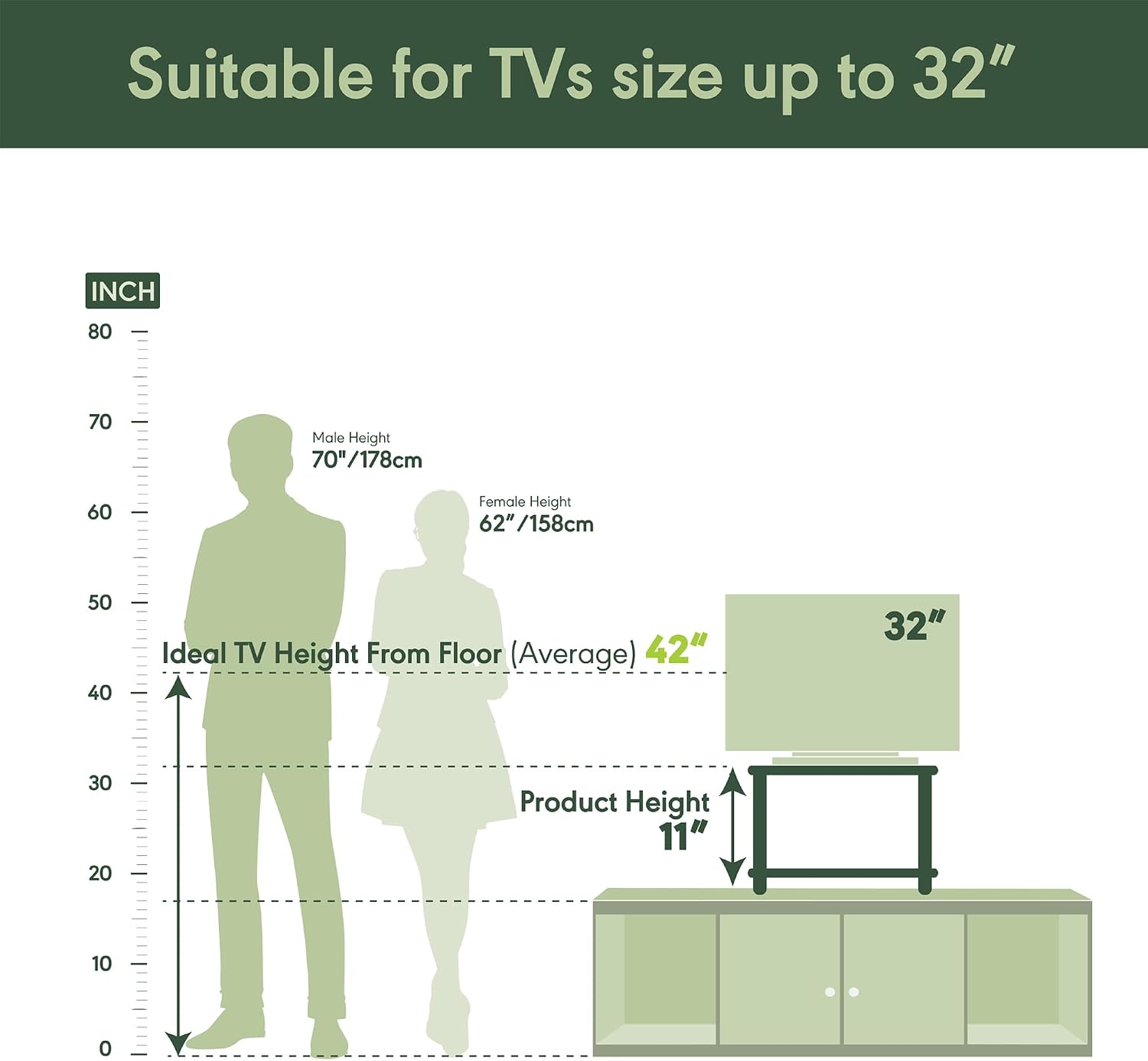Detalle 2 de Furinno TURN-N-TUBE TV Riser Stand 32 inch
