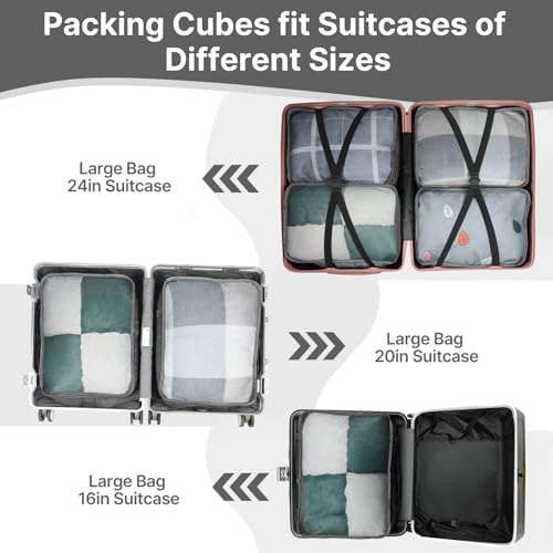 Thumbnail 3 de Travel Packing Cubes 6 PCS Small Set (30x20x12cm) in Light Grey – Mesh Organisers for Suitcases