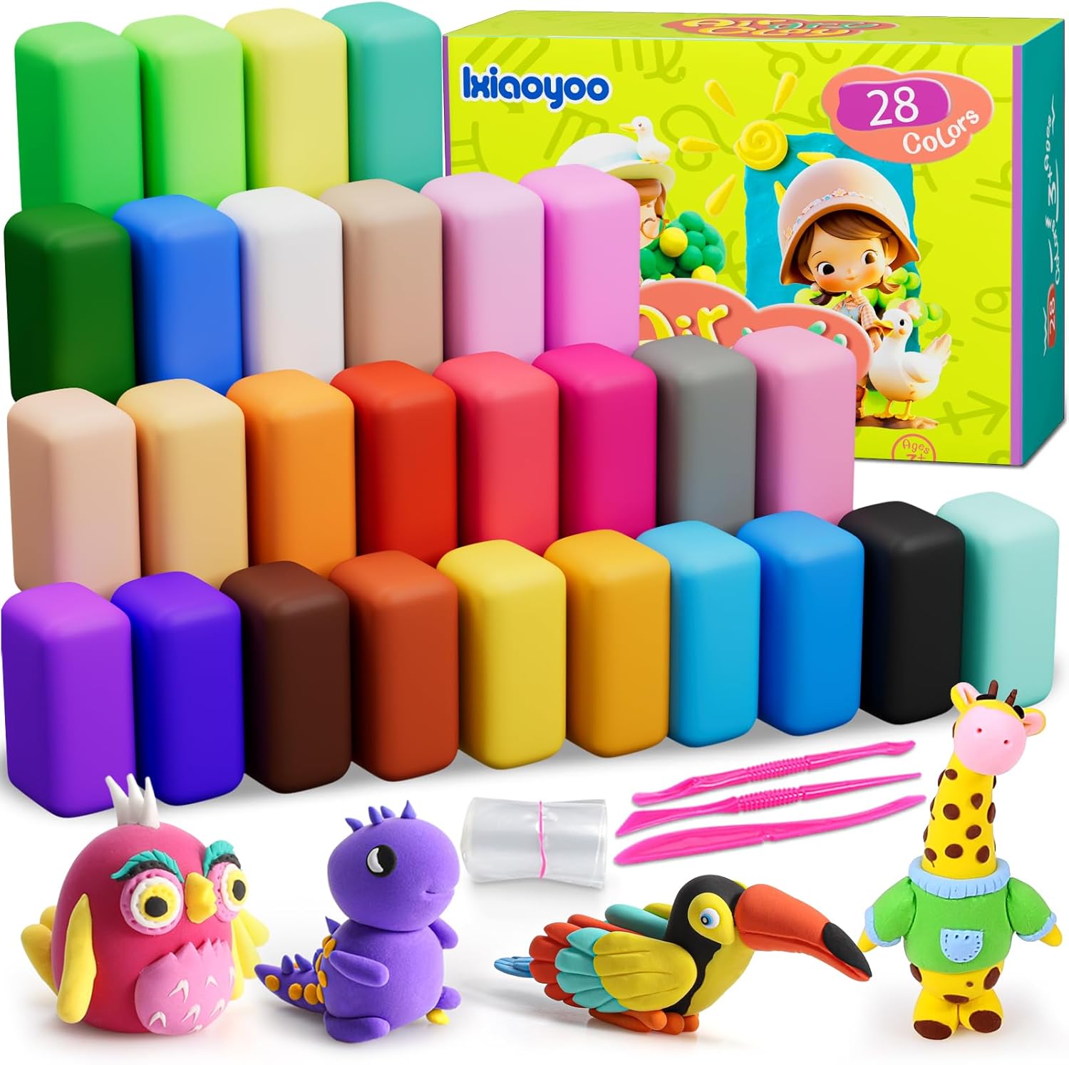 Detalle de Ixiaoyoo Air Dry Clay Kit 28 Colors